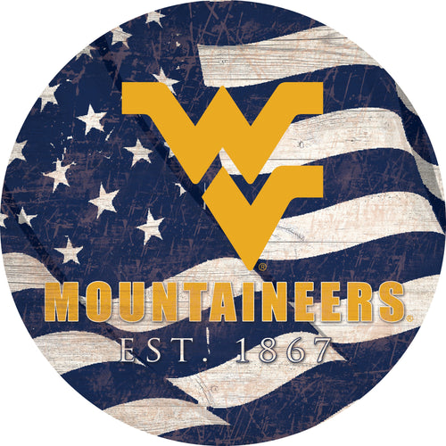 West Virginia Mountaineers 1058-Team Color Flag Circle - 12"