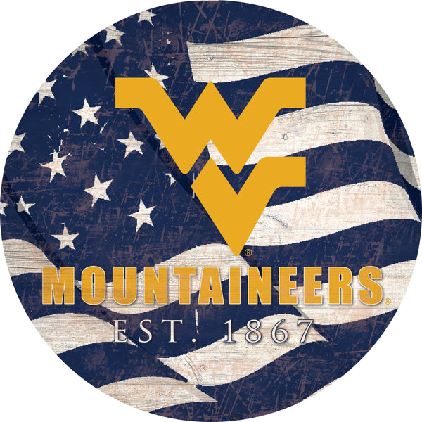 West Virginia Mountaineers 1058-Team Color Flag Circle - 12"