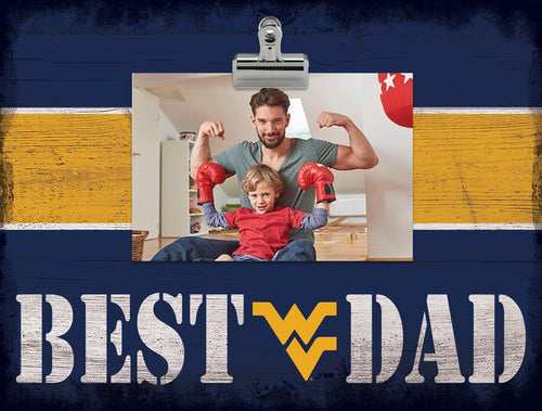 West Virginia Mountaineers 2016-Best Dad Striped Clip Frame