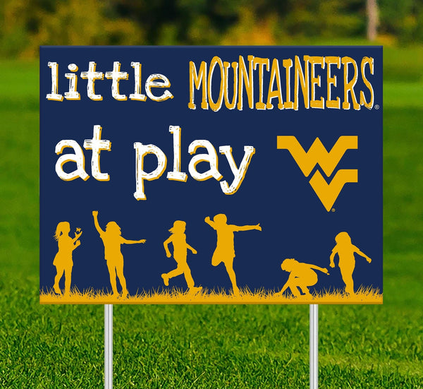 West Virginia Mountaineers 2031-18X24 Little fans at play 2 sided yard sign