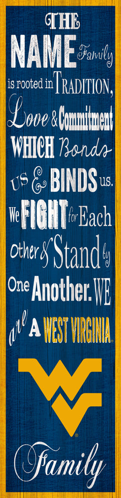 West Virginia Mountaineers P0891-Family Banner 6x24