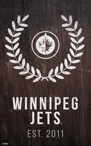 Winnipeg Jets 0986-Laurel Wreath 11x19