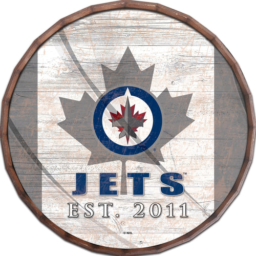 Winnipeg Jets 1002-Flag Barrel Top 16"