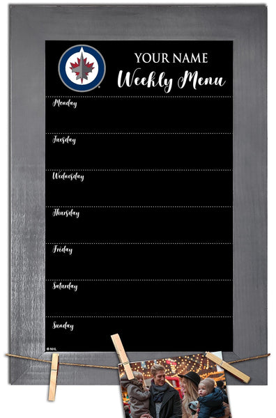 Winnipeg Jets 1015-Weekly Chalkboard with frame & clothespins