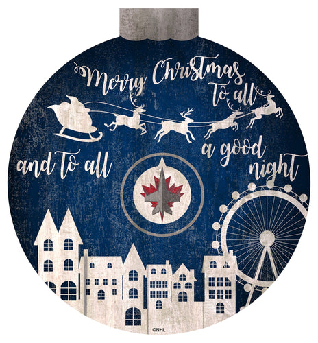 Winnipeg Jets 1033-Christmas Village 12in Wall Art