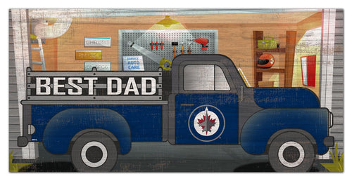 Winnipeg Jets 1078-6X12 Best Dad truck sign