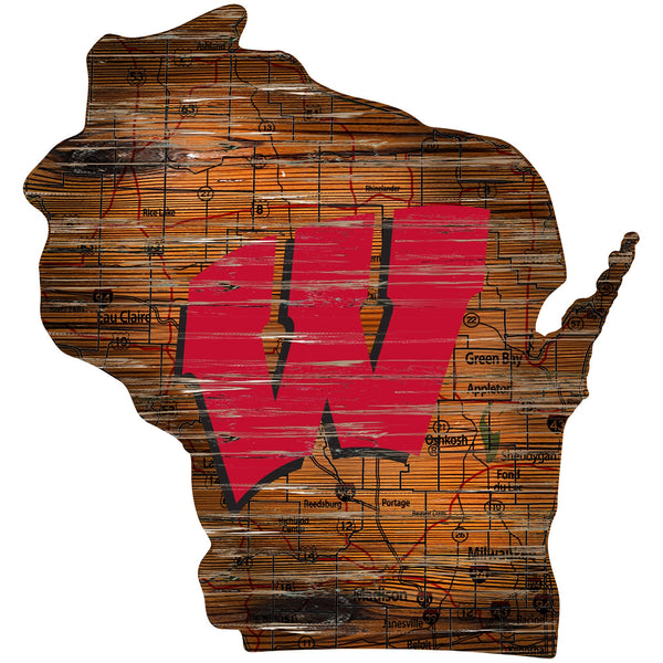 Wisconsin Badgers 0728-24in Distressed State
