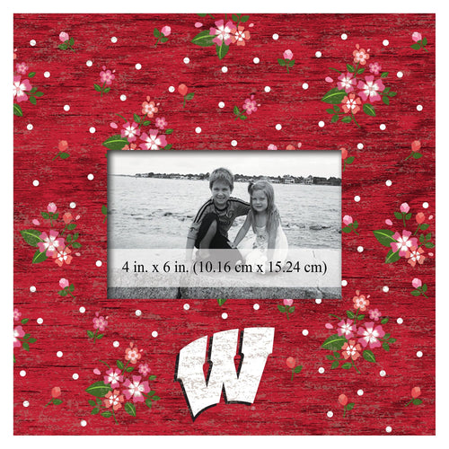 Wisconsin Badgers 0965-Floral 10x10 Frame