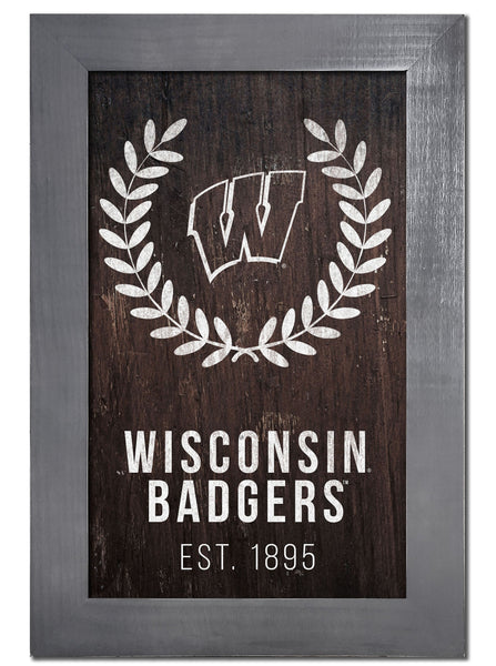 Wisconsin Badgers 0986-Laurel Wreath 11x19