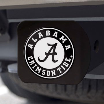 Wholesale-Alabama Black Hitch Cover University of Alabama - 3.4"x4" - Chrome Emblem on Black Hitch Cover SKU: 28904