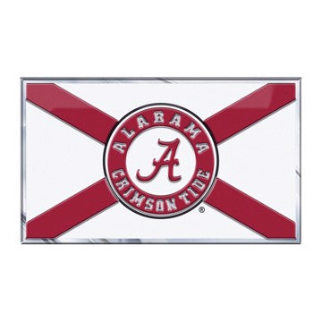 Wholesale-Alabama Embossed State Flag Emblem University of Alabama Embossed State Flag Emblem 2" x 3.5" - Primary Team Logo on State Flag Design SKU: 60920