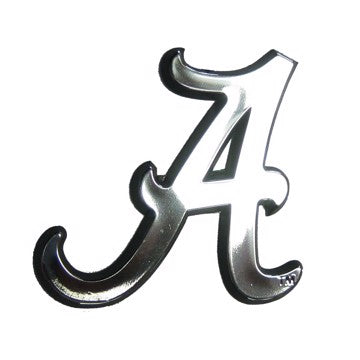 Wholesale-Alabama Molded Chrome Emblem University of Alabama Molded Chrome Emblem 3.25” x 3.25 - "Script A" Logo SKU: 60325