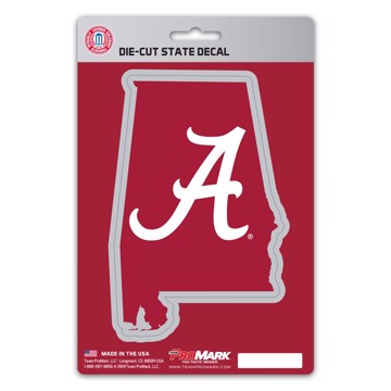 Wholesale-Alabama State Shape Decal University of Alabama State Shape Decal 5” x 6.25” - "A" Logo / Shape of Alabama SKU: 61320