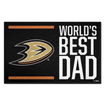 Wholesale-Anaheim Ducks Starter Mat - World's Best Dad NHL Accent Rug - 19" x 30" SKU: 31144