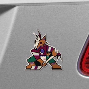 Wholesale-Arizona Coyotes Embossed Color Emblem NHL Exterior Auto Accessory - Aluminum Color SKU: 60498