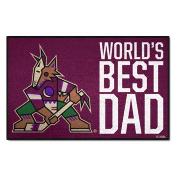 Wholesale-Arizona Coyotes Starter Mat - World's Best Dad NHL Accent Rug - 19" x 30" SKU: 31145