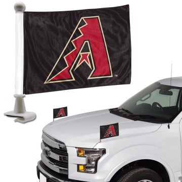 Wholesale-Arizona Diamondbacks Ambassador Flags MLB Mini Auto Flags - 2 Piece - 4" x 6" SKU: 63306