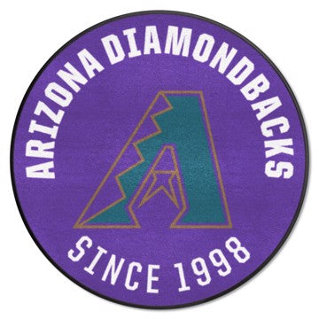 Wholesale-Arizona Diamondbacks Roundel Mat - Retro Collection MLB Accent Rug - Round - 27" diameter SKU: 2291