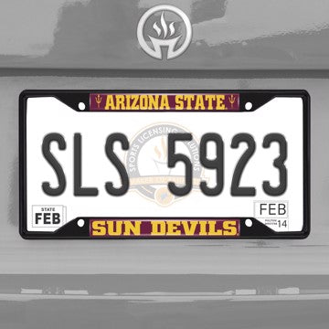 Wholesale-Arizona State University License Plate Frame - Black Arizona State - NCAA - Black Metal License Plate Frame SKU: 31244
