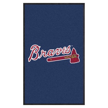 Wholesale-Atlanta Braves 3X5 High-Traffic Mat with Durable Rubber Backing MLB Commercial Mat - Portrait Orientation - Indoor - 33.5" x 57" SKU: 9824