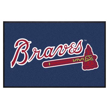 Wholesale-Atlanta Braves 4X6 High-Traffic Mat with Durable Rubber Backing MLB Commercial Mat - Landscape Orientation - Indoor - 43" x 67" SKU: 9825