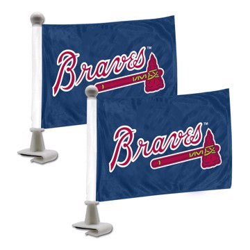 Wholesale-Atlanta Braves Ambassador Flags MLB Mini Suto Flags - 2 Piece - 4" x 6" SKU: 61839