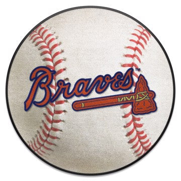 Wholesale-Atlanta Braves Baseball Mat MLB Accent Rug - Round - 27" diameter SKU: 29193