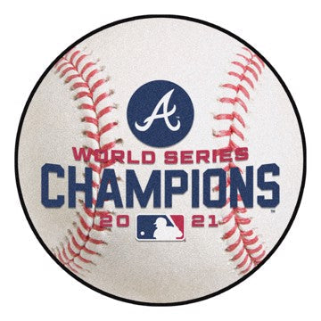 Wholesale-Atlanta Braves Baseball Mat MLB Accent Rug - Round - 27" diameter SKU: 32020