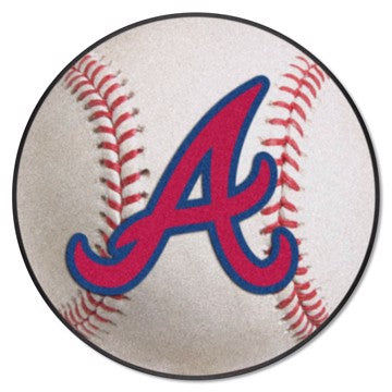 Wholesale-Atlanta Braves Baseball Mat MLB Accent Rug - Round - 27" diameter SKU: 6429