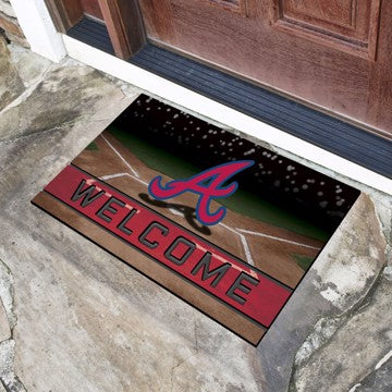 Wholesale-Atlanta Braves Crumb Rubber Door Mat MLB Outdoor Door Mat - 18" x 30" SKU: 21910
