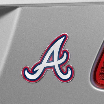 Wholesale-Atlanta Braves Embossed Color Emblem MLB Exterior Auto Accessory - Aluminum Color SKU: 60396