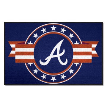 Wholesale-Atlanta Braves Starter Mat - MLB Patriotic MLB Accent Rug - 19" x 30" SKU: 18529