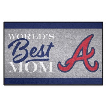 Wholesale-Atlanta Braves Starter Mat - World's Best Mom MLB Accent Rug - 19" x 30" SKU: 34088