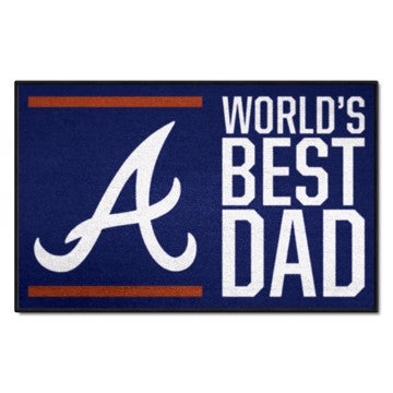 Wholesale-Atlanta Braves World's Best Dad Starter Mat MLB Accent Rug - 19" x 30" SKU: 31115