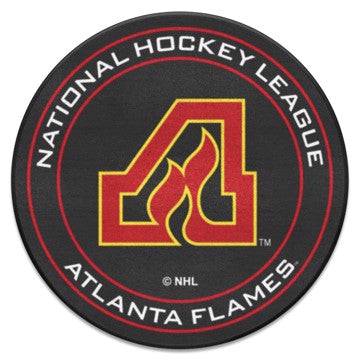 Wholesale-Atlanta Flames Puck Mat - Retro Collection NHL Accent Rug - Round - 27" diameter SKU: 35435