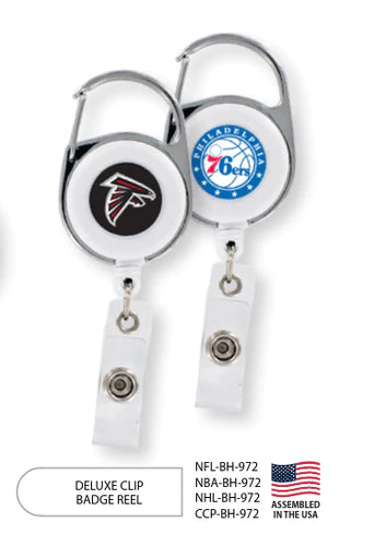 {{ Wholesale }} Atlanta Hawks Deluxe Clips Badge Reels 