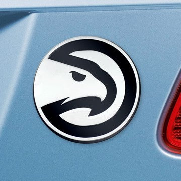 Wholesale-Atlanta Hawks Emblem - Chrome NBA Exterior Auto Accessory - Chrome Emblem - 2" x 3.2" SKU: 22716