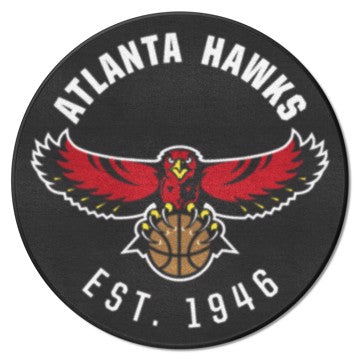 Wholesale-Atlanta Hawks Roundel Mat - Retro Collection NBA Accent Rug - Round - 27" diameter SKU: 35226