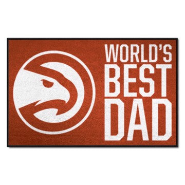 Wholesale-Atlanta Hawks Starter Mat - World's Best Dad NBA Accent Rug - 19" x 30" SKU: 31177
