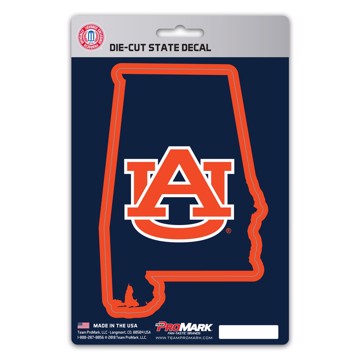 Wholesale-Auburn State Shape Decal Auburn University State Shape Decal 5” x 6.25” - "AU" Logo / Shape of Alabama SKU: 61321