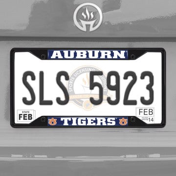 Wholesale-Auburn University License Plate Frame - Black Auburn - NCAA - Black Metal License Plate Frame SKU: 31246