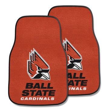 Wholesale-Ball State Cardinals 2-pc Carpet Car Mat Set 17in. x 27in. - 2 Pieces SKU: 5188