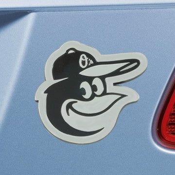 Wholesale-Baltimore Orioles Emblem - Chrome MLB Exterior Auto Accessory - Chrome Emblem - 2" x 3.2" SKU: 26519