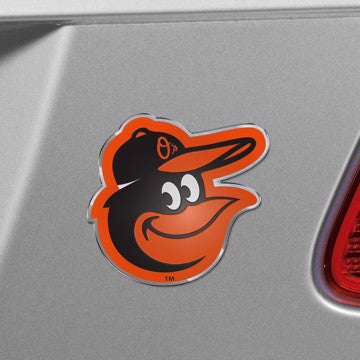 Wholesale-Baltimore Orioles Embossed Color Emblem MLB Exterior Auto Accessory - Aluminum Color SKU: 60397