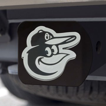Wholesale-Baltimore Orioles Hitch Cover MLB Chrome Emblem on Black Hitch - 3.4" x 4" SKU: 26511
