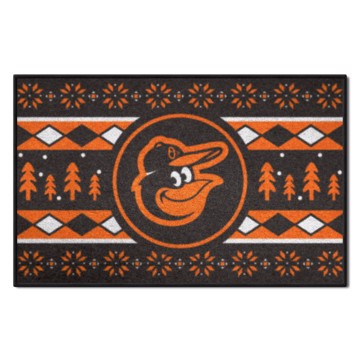 Wholesale-Baltimore Orioles Holiday Sweater Starter Mat MLB Accent Rug - 19" x 30" SKU: 26391