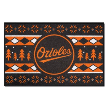 Wholesale-Baltimore Orioles Holiday Sweater Starter Mat MLB Accent Rug - 19" x 30" SKU: 29213