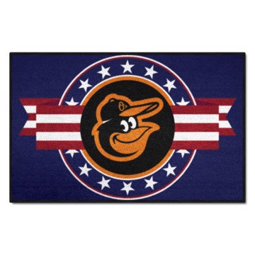 Wholesale-Baltimore Orioles Starter Mat - MLB Patriotic MLB Accent Rug - 19" x 30" SKU: 18530