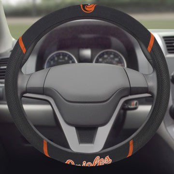 Wholesale-Baltimore Orioles Steering Wheel Cover MLB Universal Fit - 15" x 15" SKU: 26514