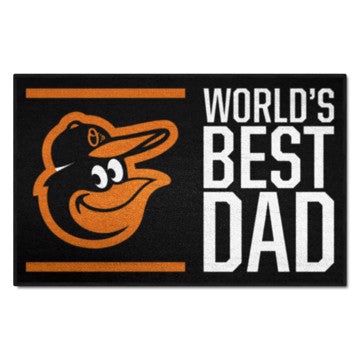Wholesale-Baltimore Orioles World's Best Dad Starter Mat MLB Accent Rug - 19" x 30" SKU: 31116
